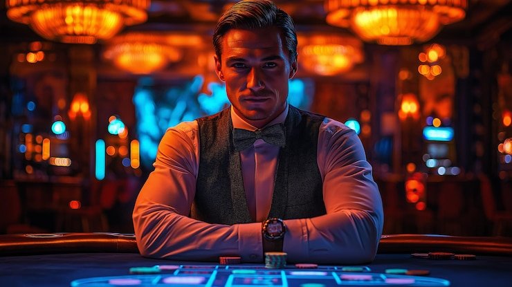 Studio dealer langsung teysentoto dengan kamera multi-sudut dan meja baccarat profesional